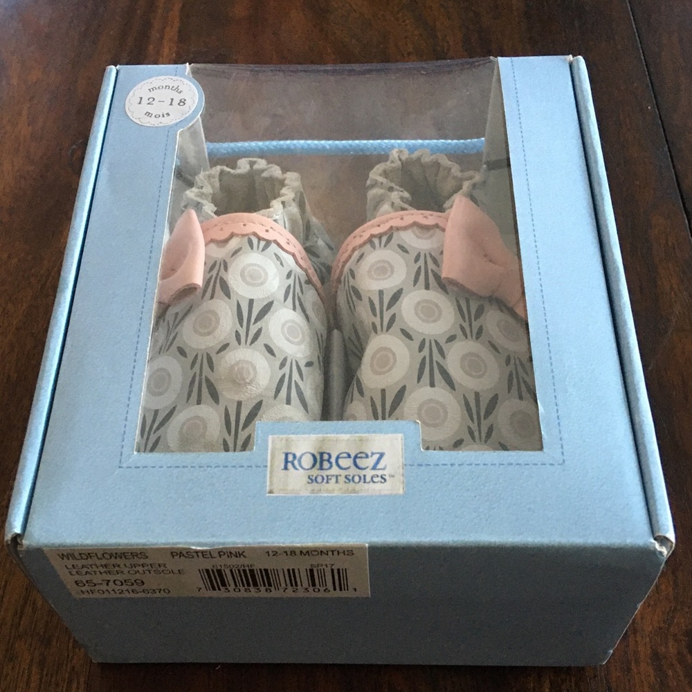 Robeez Wildflowers Pastel Pink Baby Shoes